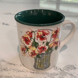 Vintage Potpourri press pansy bouquet coffee mug